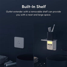 Load image into Gallery viewer, EXGREEM Wall Outlet Shelf Holder Charging Socket - 3 Electrical Outlet, 2 USB Charging Ports, Electrical Multi Outlet Surge Protector with Holder for Office Home
