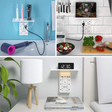 Load image into Gallery viewer, Exgreem 6 Outlet Surge Protector Wall Tap Adapter With USB C port,White
